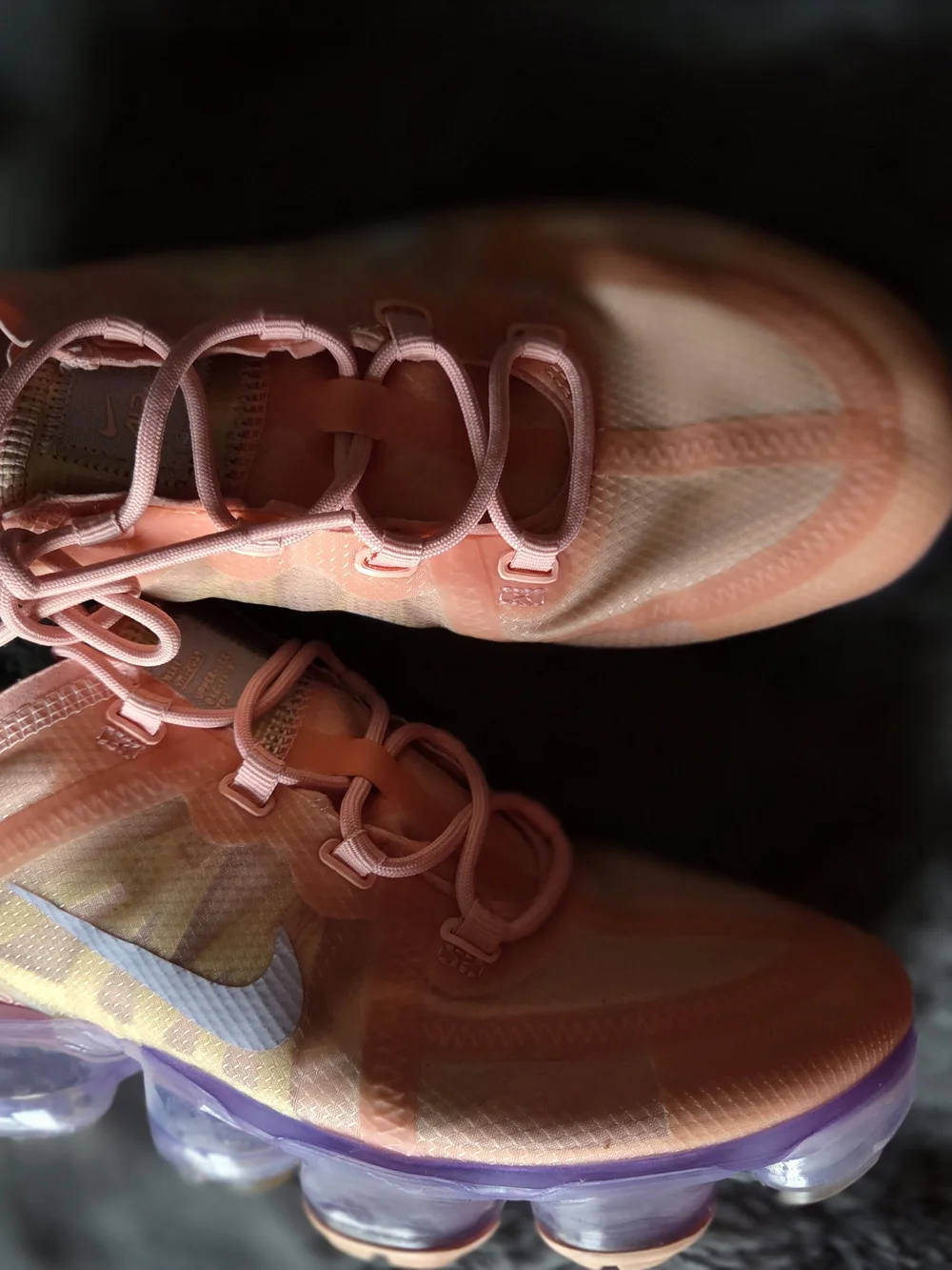 Nike Coral Pink and Purple VaporMax Sneakers